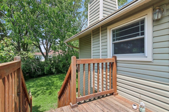 6100 Ridgeway Dr, Woodridge, IL 60517 - wooden deck with a yard