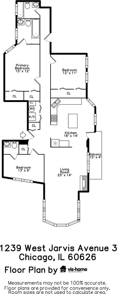 1239 W Jarvis Ave Unit 3, Chicago, IL 60626 - floor plan / room layout