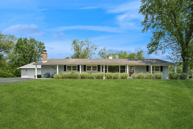 4420 185th Pl, Country Club Hills, IL 60478 - single story home featuring a chimney, asphalt driveway, a front yard, and an attached garage