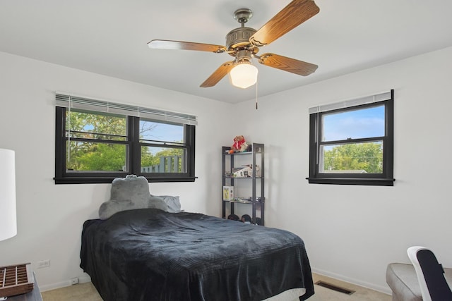 4420 185th Pl, Country Club Hills, IL 60478 - bedroom featuring light colored carpet, baseboards, and ceiling fan