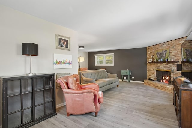 4420 185th Pl, Country Club Hills, IL 60478 - living room featuring wood finished floors, a fireplace, and baseboards