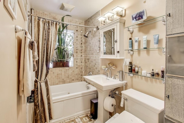 300 Hollywood Ct, Wilmette, IL 60091 - bathroom with shower / tub combo with curtain and toilet