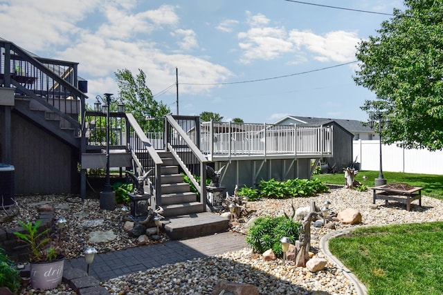 1403 N Motorola Dr, Pontiac, IL 61764 - view of yard with stairs and a deck