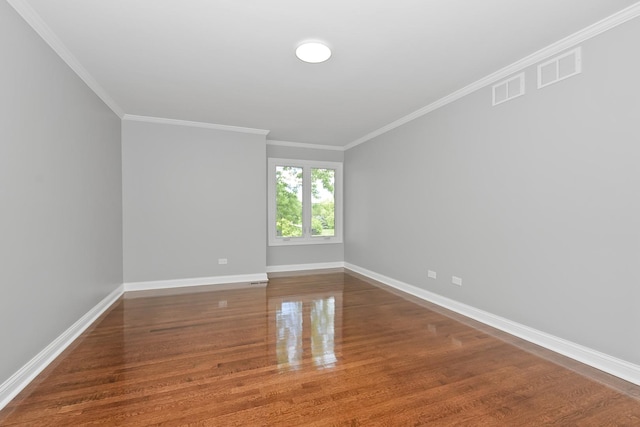 9836 Circle Pkwy, Palos Park, IL 60464 - empty room featuring baseboards, ornamental molding, and wood finished floors