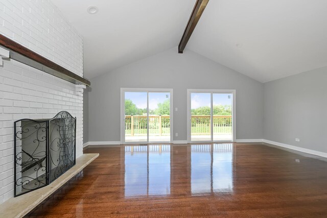 9836 Circle Pkwy, Palos Park, IL 60464 - unfurnished living room with wood finished floors, a fireplace, and baseboards