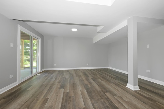 9836 Circle Pkwy, Palos Park, IL 60464 - below grade area featuring dark wood-type flooring, baseboards, and recessed lighting