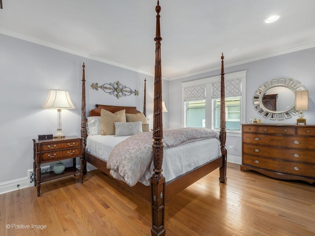 412 7th Ave, La Grange, IL 60525 - bedroom with light wood-style floors, crown molding, and recessed lighting
