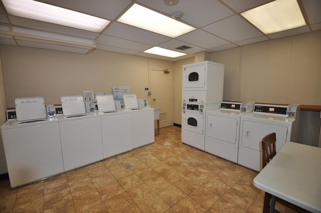 1455 Shermer Rd Unit 506, Northbrook, IL 60062 - shared laundry room with estacked washer and dryer and washer and dryer