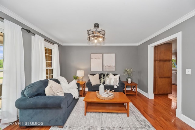 1910 E Crabtree Dr, Arlington Heights, IL 60004 - living area with wood finished floors, ornamental molding, and a chandelier