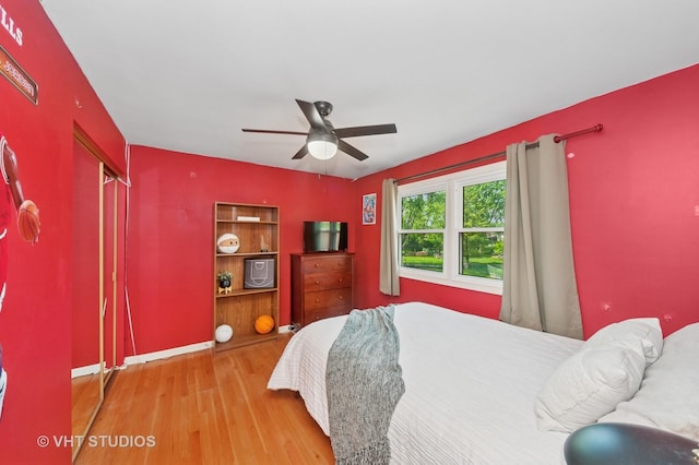 1910 E Crabtree Dr, Arlington Heights, IL 60004 - bedroom with wood finished floors and a ceiling fan