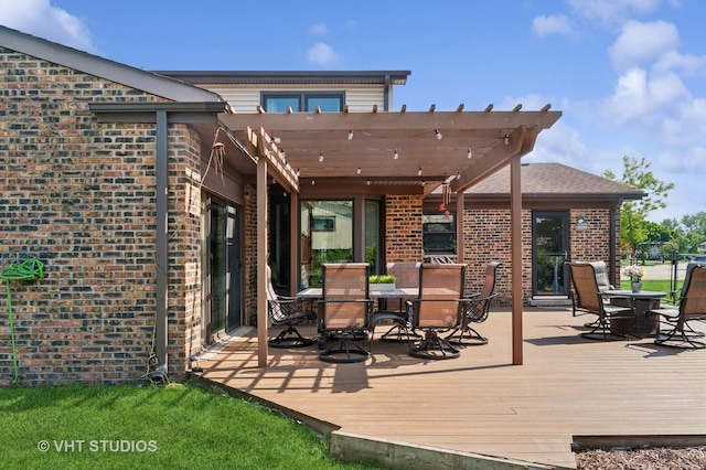 1910 E Crabtree Dr, Arlington Heights, IL 60004 - deck featuring outdoor dining area and a pergola
