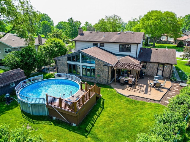 1910 E Crabtree Dr, Arlington Heights, IL 60004 - outdoor pool featuring a lawn and a patio area