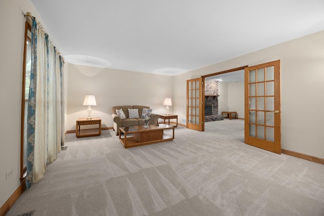 1291 Acorn Ct, Sleepy Hollow, IL 60118 - living room with french doors and carpet flooring