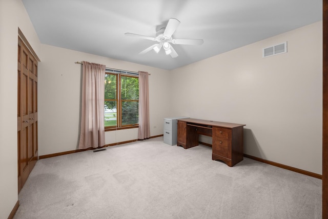 1291 Acorn Ct, Sleepy Hollow, IL 60118 - unfurnished office featuring a ceiling fan and light carpet