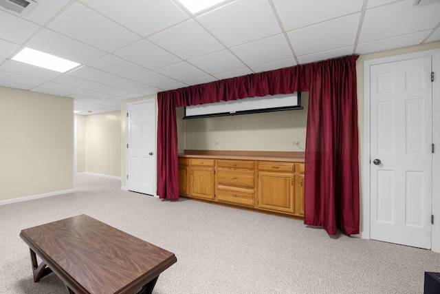 1291 Acorn Ct, Sleepy Hollow, IL 60118 - living room featuring light carpet and a drop ceiling