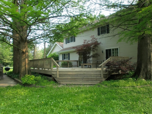 1291 Acorn Ct, Sleepy Hollow, IL 60118 - rear view of property with a wooden deck and a yard