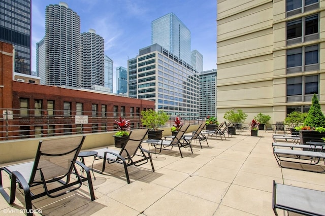 440 N Wabash Ave Unit 1103, Chicago, IL 60611 - view of patio / terrace featuring a view of skyline