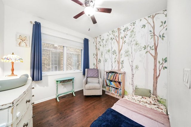 2023 W Rice St Unit 1E, Chicago, IL 60622 - bedroom with wood finished floors, baseboards, and ceiling fan