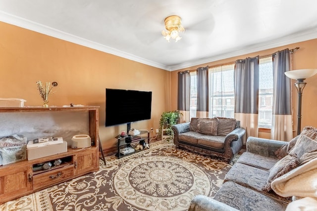 1909 Harvey Ave, Berwyn, IL 60402 - living room with ornamental molding and baseboards