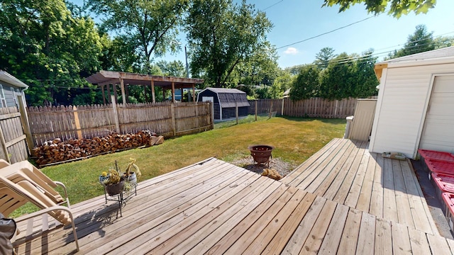 130 Syril Dr, Geneva, IL 60134 - deck featuring a fenced backyard and a storage unit