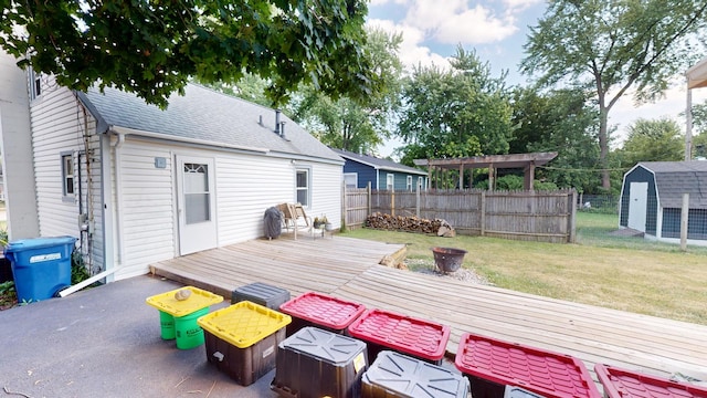 130 Syril Dr, Geneva, IL 60134 - deck with a storage unit and a pergola