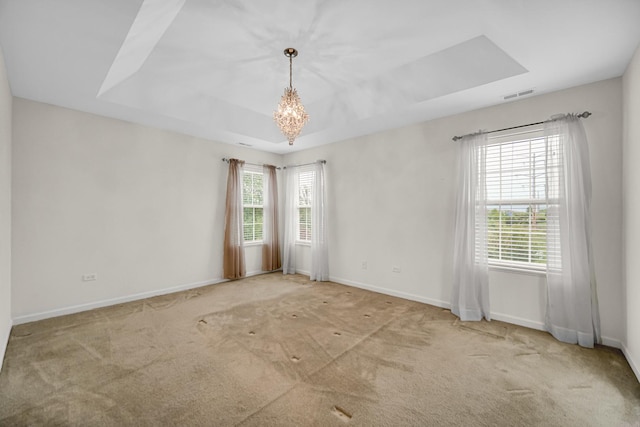 192 Owen St, Matteson, IL 60443 - carpeted spare room featuring baseboards and a chandelier