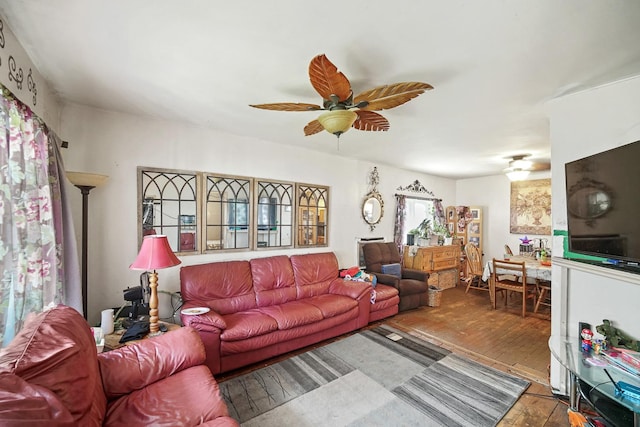9620 S Exchange Ave, Chicago, IL 60617 - living room with hardwood / wood-style floors and ceiling fan