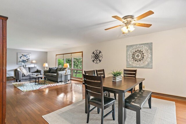 115 Thornbrook Rd, Dekalb, IL 60115 - dining space featuring a ceiling fan and wood-type flooring