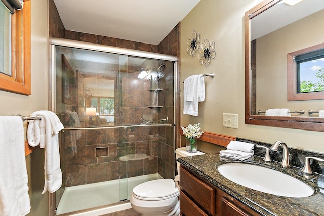 115 Thornbrook Rd, Dekalb, IL 60115 - full bathroom featuring vanity, a shower stall, and toilet