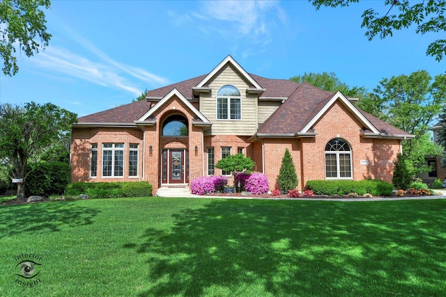 21048 Tall Grass Dr, Mokena, IL 60448 - traditional home with brick siding and a front lawn