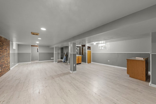 4537 Fishermans Ter, Lyons, IL 60534 - finished basement with light wood finished floors and recessed lighting