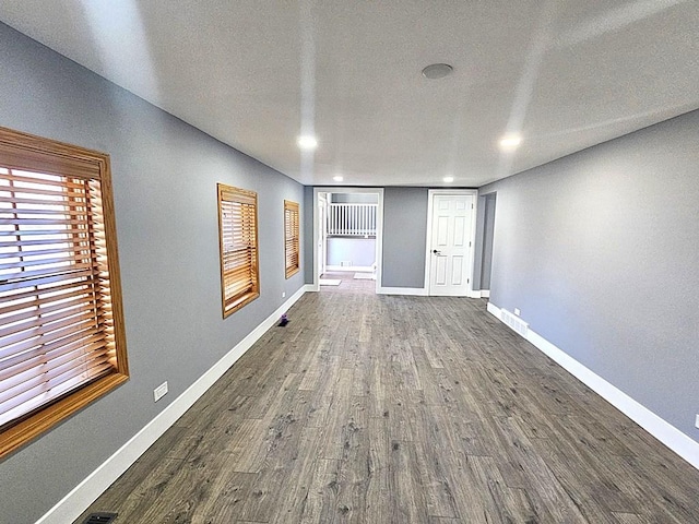 1343 E Anderson Dr, Palatine, IL 60074 - unfurnished room with dark wood-style flooring, baseboards, and recessed lighting