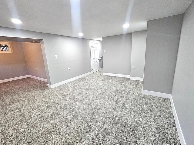 1343 E Anderson Dr, Palatine, IL 60074 - finished below grade area with recessed lighting, carpet flooring, and baseboards