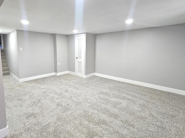 1343 E Anderson Dr, Palatine, IL 60074 - finished below grade area with recessed lighting, baseboards, and carpet floors