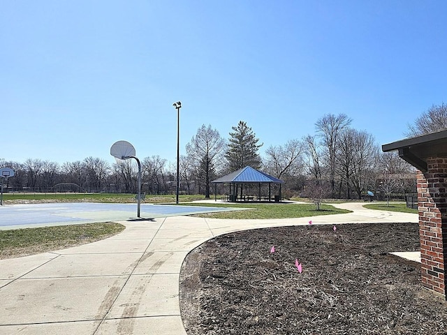 1343 E Anderson Dr, Palatine, IL 60074 - surrounding community featuring a gazebo, community basketball court, and a lawn