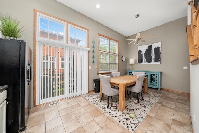 6235 S Knox Ave Unit K, Chicago, IL 60629 - dining space featuring a ceiling fan and baseboards