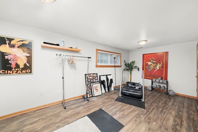 6235 S Knox Ave Unit K, Chicago, IL 60629 - workout room with wood finished floors and baseboards
