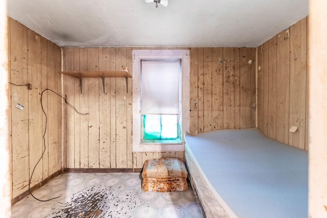 2227 W 21st St, Chicago, IL 60608 - unfurnished bedroom with wood walls