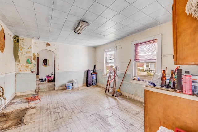 2227 W 21st St, Chicago, IL 60608 - kitchen with arched walkways and wainscoting