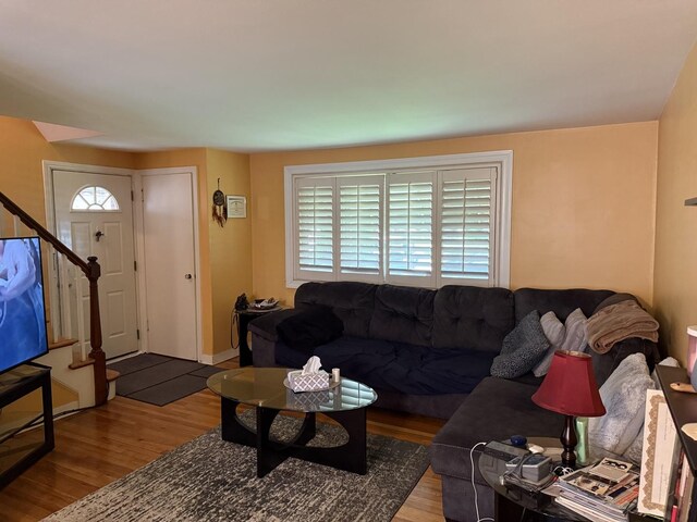 11247 S S Ave L, Chicago, IL 60617 - living area featuring wood finished floors and stairway
