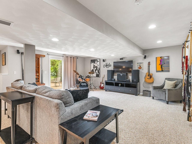 11546 Ridgecrest Dr, Roscoe, IL 61073 - carpeted living area featuring recessed lighting
