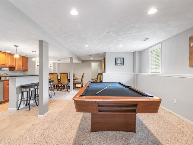 11546 Ridgecrest Dr, Roscoe, IL 61073 - game room featuring recessed lighting and pool table