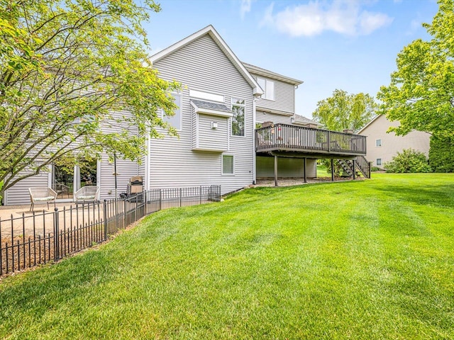 11546 Ridgecrest Dr, Roscoe, IL 61073 - rear view of house featuring stairway and a wooden deck
