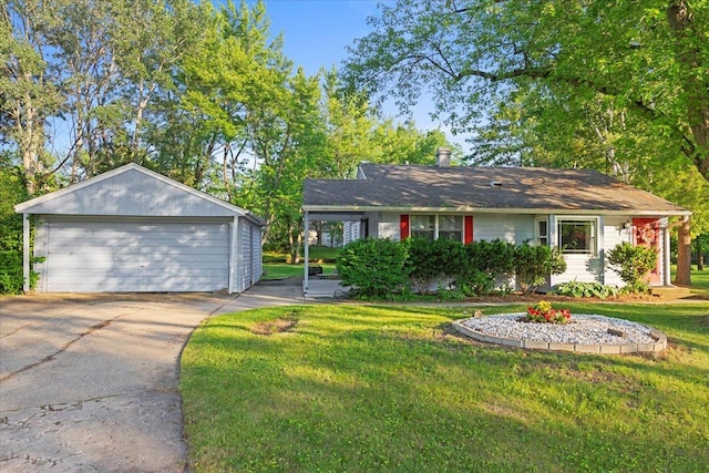 9 Craig Ter, Lake Zurich, IL 60047 - ranch-style home with a detached garage and a front lawn