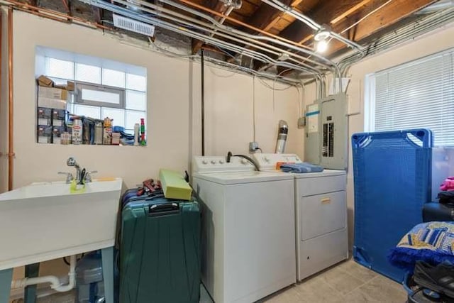 5151 W Fletcher St, Chicago, IL 60641 - laundry room featuring separate washer and dryer and electric panel
