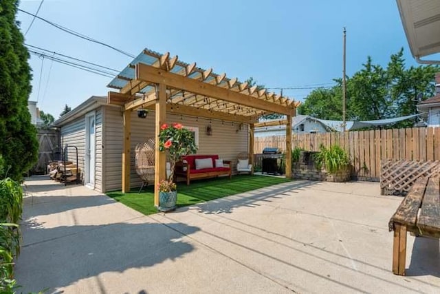 5151 W Fletcher St, Chicago, IL 60641 - view of patio with a pergola