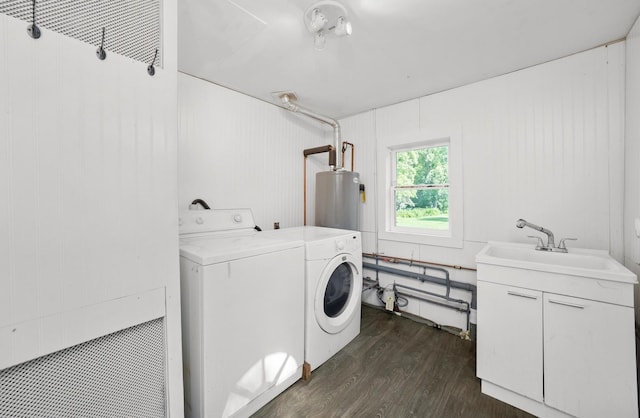 345 W Joe Orr Rd, Chicago Heights, IL 60411 - washroom with separate washer and dryer and dark wood-style flooring