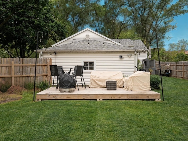 55 S Elmwood Ave, Palatine, IL 60074 - rear view of house featuring a deck and a shingled roof
