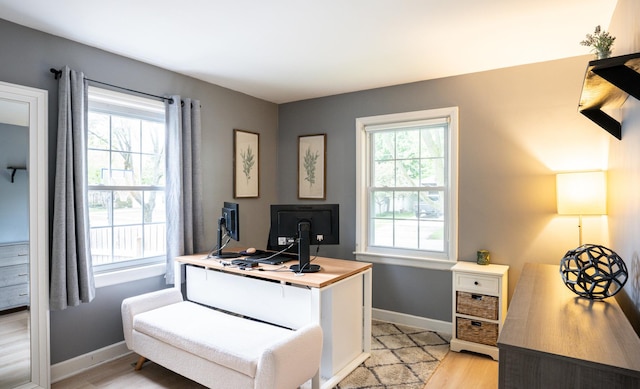 55 S Elmwood Ave, Palatine, IL 60074 - home office featuring light wood-style floors and baseboards