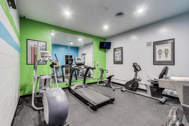 6325 N Sheridan Rd Unit 608, Chicago, IL 60660 - workout area featuring concrete block wall